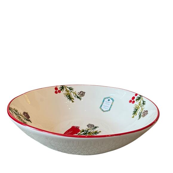 PAPART SERAMIK Red Cardinal Serving Bowl 12in Handcrafted in Turkey NEW - Picture 5 of 13